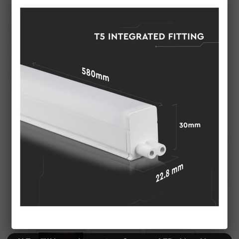 V-tac kompakt armatur for seriekobling 60 cm - 4 stykk