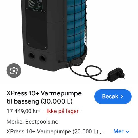 Varmepumpe.sand filter pumpe å basseng