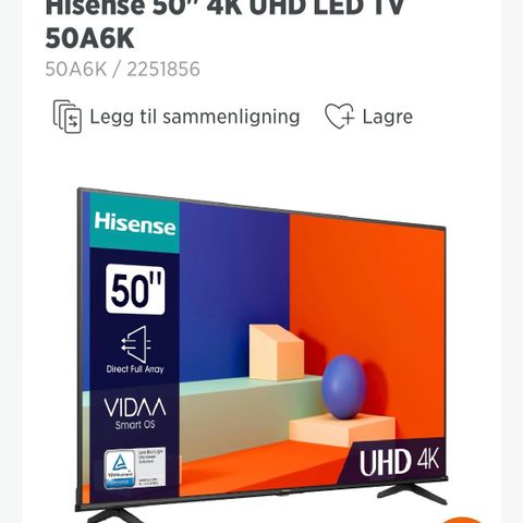 Hisense 50’’ 4K TV 50A6BG