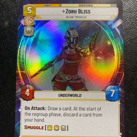 Zorii Bliss rare hyperspace foil Star wars unlimited samlekort