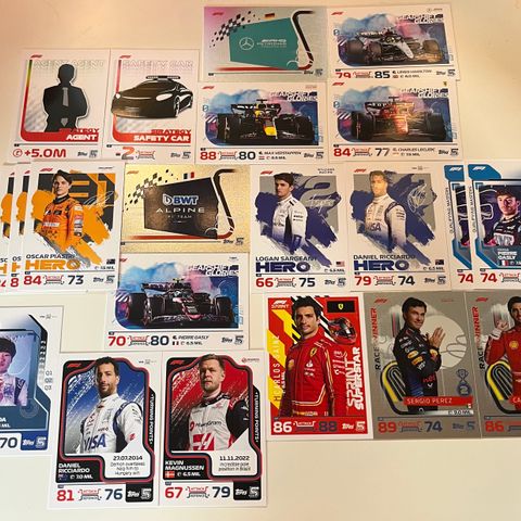 Formel 1,2,3 Topps Turbo Attax 2024 samlekort. Selge/bytte