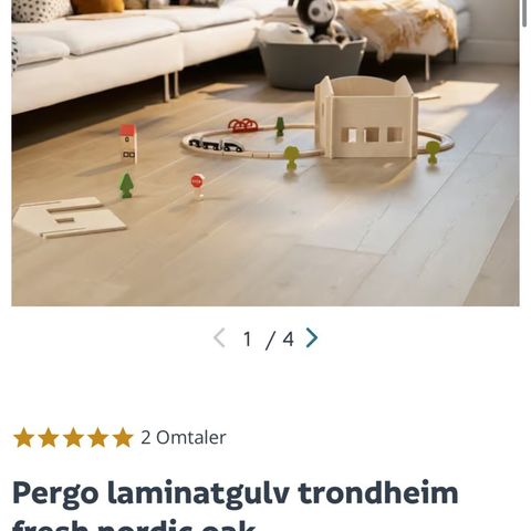 Pergo laminatgulv Trondheim i fargen fresh nordic oak