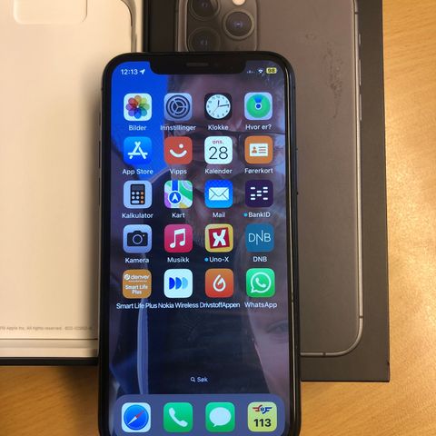 Iphone 11 pro 64gb strøken m/Nytt batteri/garanti.