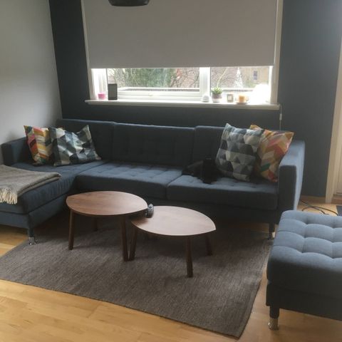 IKEA LANDSKRONA 3-seters hjornesofa + puff