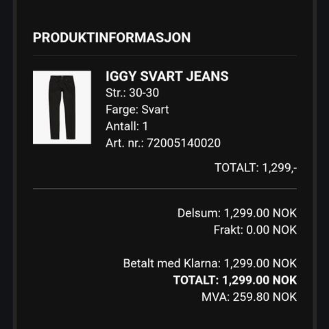 Helt ny Iggy svart jeans