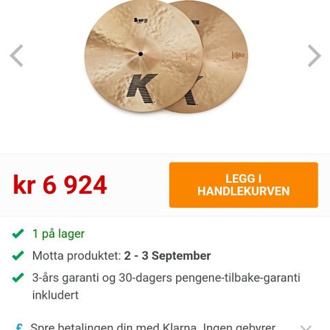 Lite brukt Zildjian Hi-hat