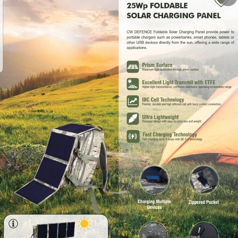 FOLDABLE SOLAR CHARGING PANEL