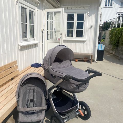 Stokke trailz barnevogn+klapvogn+prampack