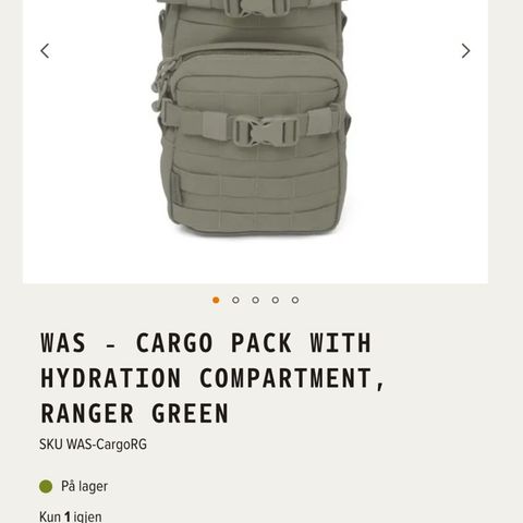 WAS - Cargo pack with hydration compartment | Ranger green