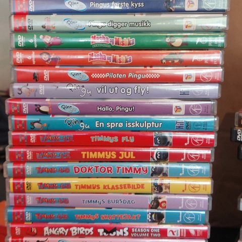 Gode barnefilmer dvd ( Timmy tid, Pingu, Disney, Masha & Mishka, biler, Donald )