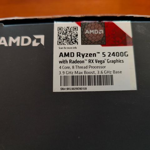 AMD Ryzen™ 5 2400G with Radeon™ RX Vega 11 Graphics