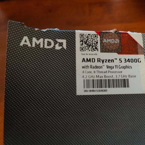 AMD Ryzen™ 5 3400G with Radeon™ RX Vega 11 Graphics