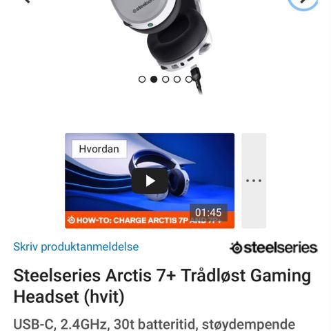 Steelseries Arctis 7+ Trådløst Gaming Headset