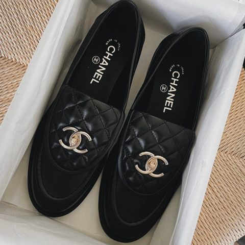 Chanel quilted loafers