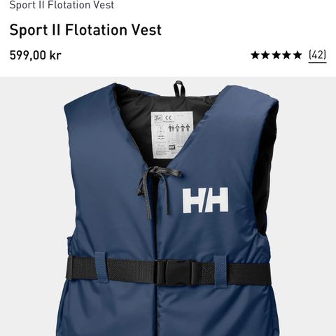 Helly Hansen Sport II flytevest - To stk selges