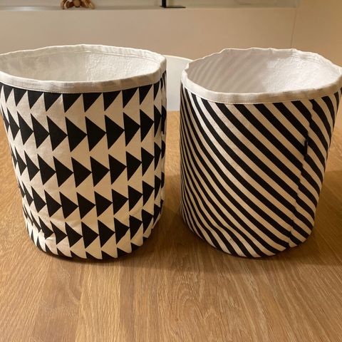 2 stk Ferm Living laundry baskets / oppbevaringskurver av bomull