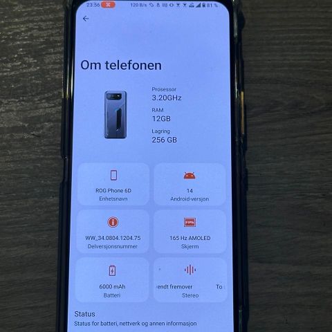 Kjøp gjennom Revolute vil være 5000 tusen Rog Fon 6D RAM 12 GB / 256 GB