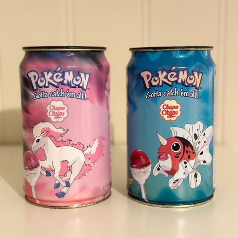 2 stk Pokémon Chupa Chups metallbokser fra 2000