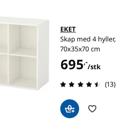 Eket med fire hyller