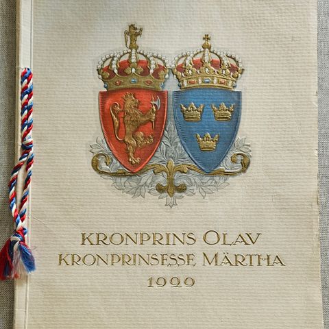 Hefte Kronprins Olav Kronprinsesse Märtha 1929 bryllup.