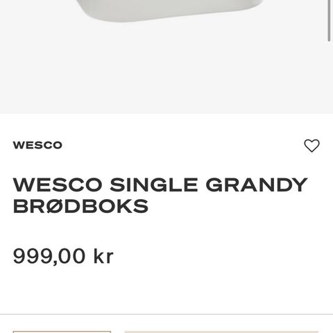 Wesco Single Grandy brødboks hvit