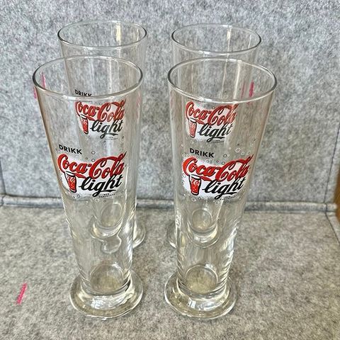 4 stk Coca-Cola light glass (Norske glass)