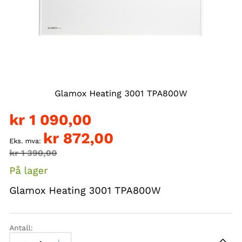 Glamox 3001TPA med termostat