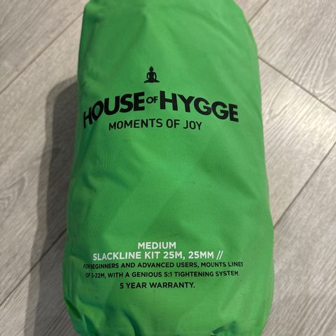 House of hygge Slackline 25m 25mm med enkel festemekanisme