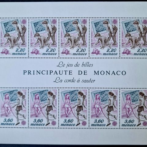 Monaco 1989 - Europa 10 frimerker fullt ark, postfrisk