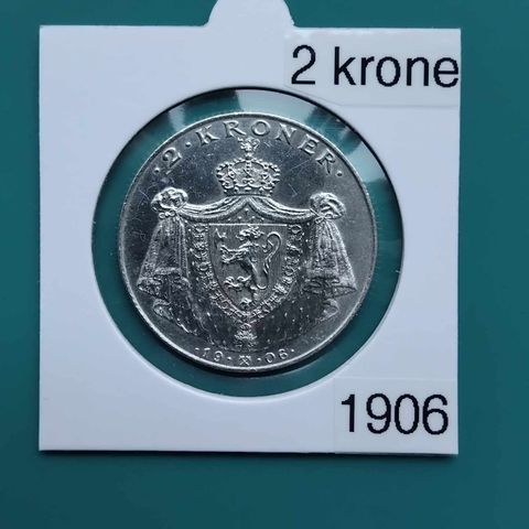 2 krone 1906 stort skjold