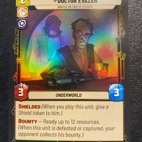 Doctor Evazan rare foil Star wars unlimited samlekort