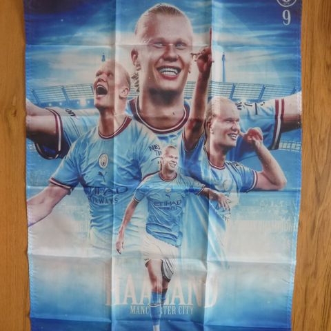 Erling Haaland /Manchester City Fotballbanner/Flagg