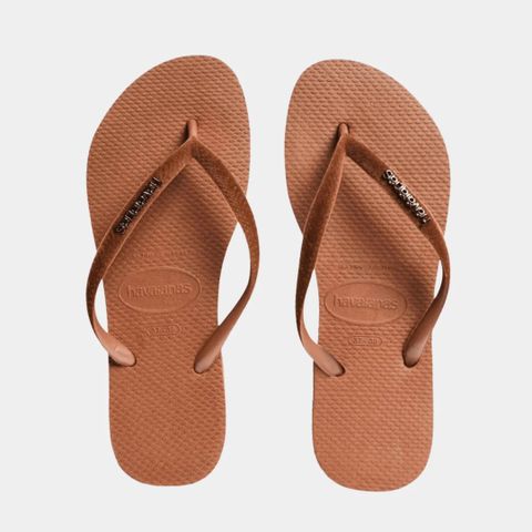 Havaianas Brun Velvet Slim Flipflops Sandal. Som ny 37 38