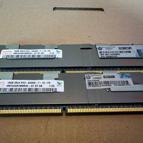 SK Hynix 16GB DDR3 8500R ECC Server/Workstation RAM - 4 stk tilgjengelig