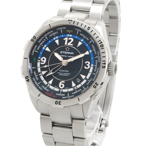 Eterna Kontiki Worldtimer GMT Certified Chronometer.