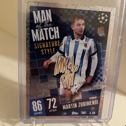 Martin Zubimendi - Topps Man of the Match Signature Style