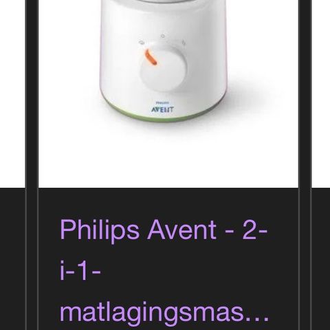 Philips avent 2 i 1 matlagingsmaskin