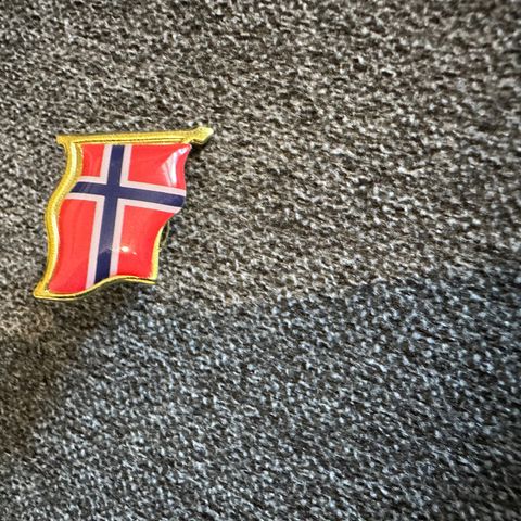 Norsk flagg brosje emalje