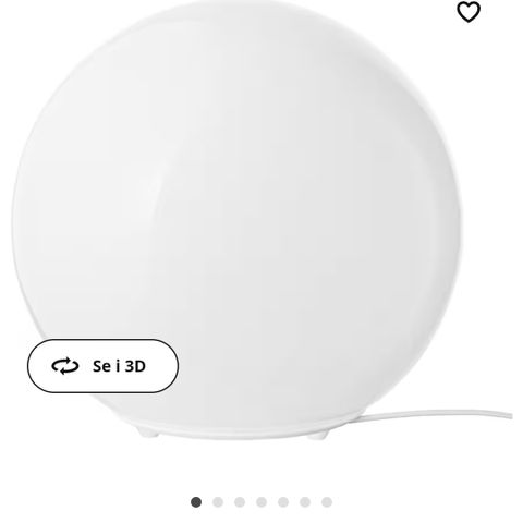 Fado hvit bordlampe fra Ikea 17 cm