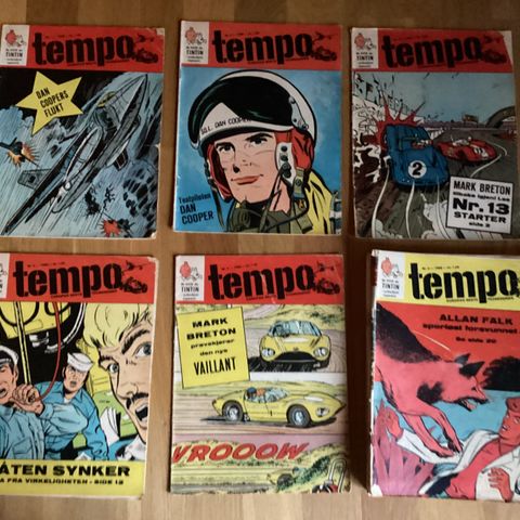 TEMPO blader 1968,   Nr. 1 - 18. Kan sende med Postnord kost.69kr