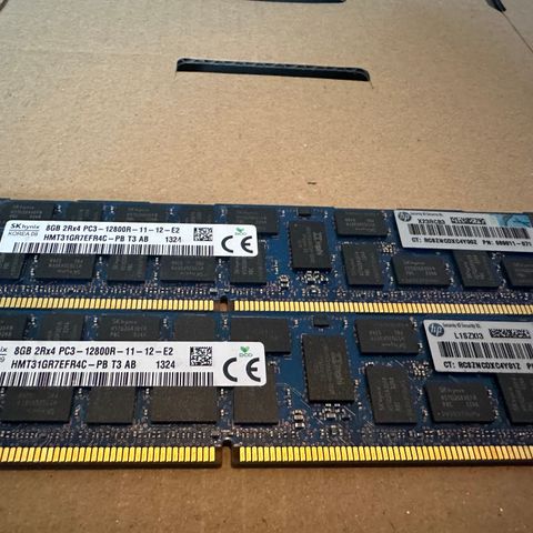 SK Hynix 8GB DDR3 12800R ECC Server/Workstation RAM - 5 stk tilgjengelig