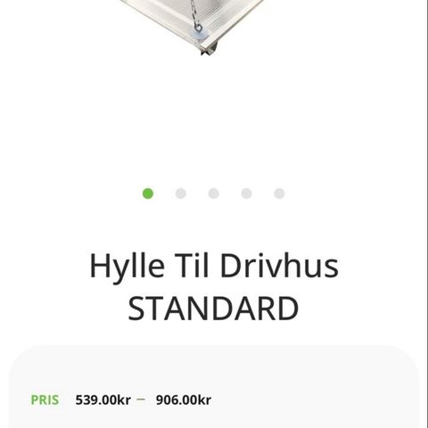 Hylle til drivhus fra norhage