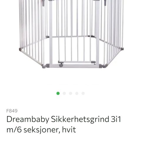 Sikkerhetsgrind 3i1 m/6 seksjoner