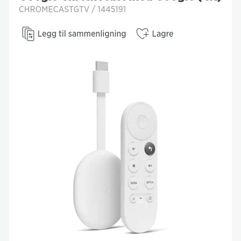 Chromecast 4K med fjernkontroll