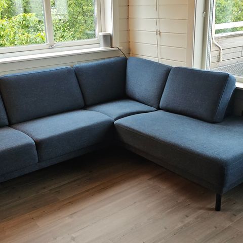 Hjørnesofa navy/blå selges