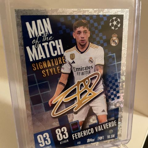 Federico Valverde - Topps Man of the Match Signature Style