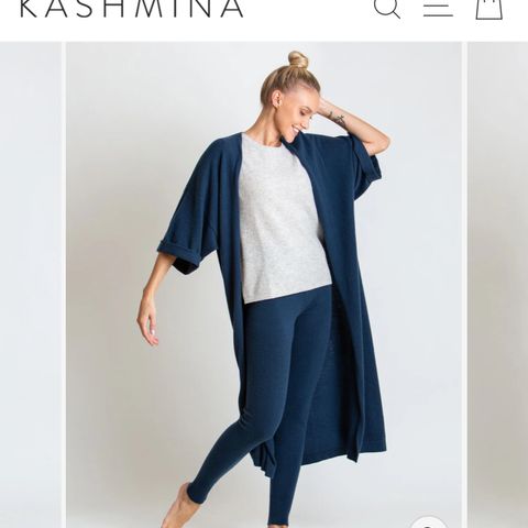 Lang cardigan i 100% kasjmir fra KASHMINA