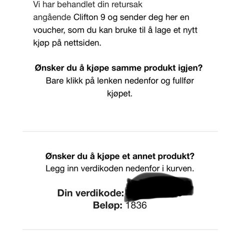 Gavekort/voucher hos løpeshop.no (1836kr)