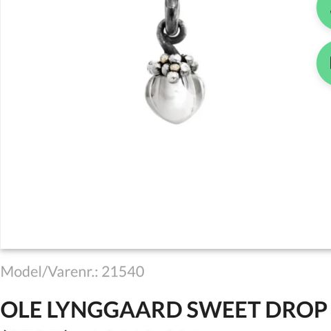 Ole Lynggaard Sweet Drop i sølv med 3 diamanter.