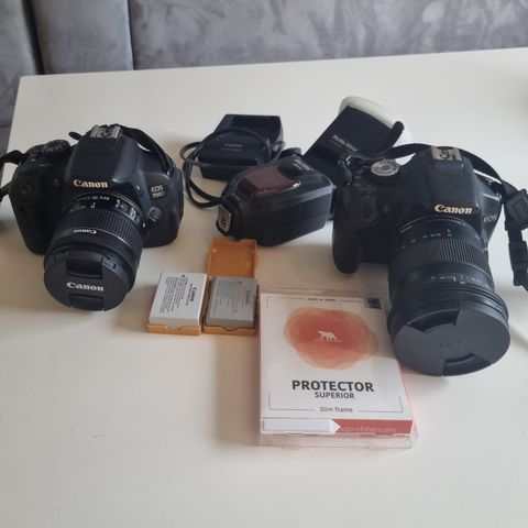 Canon eos 500d og 700 d, linser og blitz